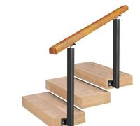 Wooden il with Mounting Kit Adjustable 0°-270° Iron Post Brackets Stair Railing for Concrete/Wood Stairs (Height: 85cm 60cm) - Safety Solution