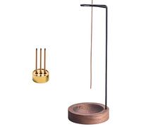Wooden Incense Holder with Cone Coil,Wooden Upside Down Incense Holders Modern Design for Sticks Ash Catcher, with 9 Hole Incense Holder for Yoga Spa Madiation, Home Relaxation and Tea Room (Round)