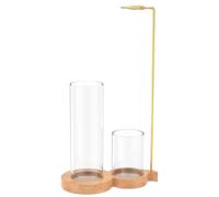 Wooden Incense Holder，Wooden Upside Down Incense Holder with Removable Glass Ash Catcher ，Joss Sticks Burner Stand with Storage，for Yoga, Spa, Tea, Zen Mindfulness