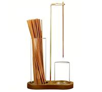 Wooden Incense Holders - Incense Sticks Holder with Removable Glass Ash Catcher & insensé holder, Upside Down Joss Stick Holder for Yoga Spa Tea, Zen Meditation & Home Decoration (Brown)