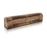Wooden Incense Stick & Cone Burner Holder Coffin With Storage Compartment Organic Eco Friendly Ash Catcher Agarbatti Holder Rustic Style For Meditation Yoga Aromatherapy Home Fragrance Products