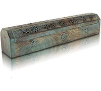 Wooden Incense Stick & Cone Burner Holder Coffin With Storage Compartment Organic Eco Friendly Ash Catcher Agarbatti Holder Rustic Style For Meditation Aromatherapy Home Fragrance Products