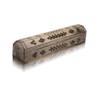 Wooden Incense Stick & Cone Burner Holder Coffin With Storage Compartment Organic Eco Friendly Ash Catcher Agarbatti Holder Rustic Style For Meditation Yoga Aromatherapy Home Fragrance Products
