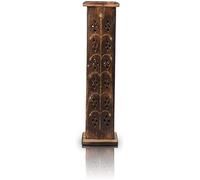 Wooden Incense Stick & Cone Burner Holder Tower Large Organic Eco Friendly Ash Catcher Agarbatti Holder Rustic Style Hand Carved For Meditation Yoga Aromatherapy Home Fragrance Products