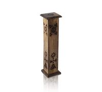 Wooden Incense Stick & Cone Burner Holder Tower Large Organic Eco Friendly Ash Catcher Agarbatti Holder Rustic Style Hand Carved For Meditation Yoga Aromatherapy Home Fragrance Products