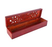 Wooden Incense Stick Holder Box with Storage - Handmade Joss Stick Cone Burner with Ash Catcher for Home Buddhist Temple