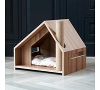 Wooden Indoor Cat House With Scratching Post, Cat Bed and Hideaway, Modern Kitten Cave and Cat Play Centre, Kitten Activity Centre.
