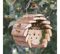 Wooden Bee Hotel Insect House Hanging Outdoor Garden Wildlife Habitat Nest Box