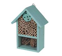 Wooden Insect Hotel Bee Bug House Natural Wood Material Garden Shelter Outdoor Wild Insects Ladybirds Ladybugs Hotel Home Keeping Nesting Habitat Nest Box, Small, Coloured (Blue)