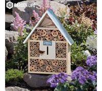 Wooden Insect Hotel for Garden and Outdoors - Natural Bee and Bug House for Wildlife - Shelter and Nesting for Beneficial Insects - 29x9x38cm - Thompson & Morgan