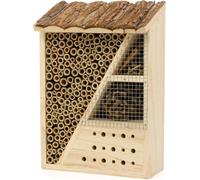 CKB LTD Rectangle Natural Wood Bark Insect Bug Hotel - For Bees Ladybirds House Wooden Outside Shelter Garden Nest Garden Home Outdoor Habitat House - Medium 29cm x 20cm x 10cm