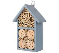 Wooden Insect House Blue Hanging Bee Cabin Ready Assembled