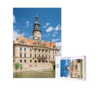 Wooden Intelligence Puzzle 28x40 CM, City Hall Building Printed Jigsaw Puzzles 300 Pieces(boxed) Education Game for Adults, Home Decoration Puzzle