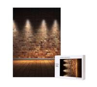 Wooden Intelligence Puzzle 28x40 CM, Lights hit the brick wall Printed Jigsaw Puzzles 300 Pieces(boxed) Education Game for Adults, Home Decoration Puzzle