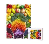 Wooden Intelligence Puzzle 28x40 CM, rainbow vegetable and fruit Printed Jigsaw Puzzles 300 Pieces(boxed) Education Game for Adults, Home Decoration Puzzle