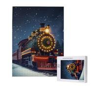 Wooden Intelligence Puzzle 38x52 CM, christmas train prin Printed Jigsaw Puzzles 500 Pieces(boxed) Education Game for Adults, Home Decoration Puzzle