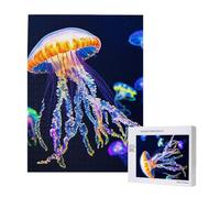Wooden Intelligence Puzzle 38x52 CM, Colored jellyfish Printed Jigsaw Puzzles 500 Pieces(boxed) Education Game for Adults, Home Decoration Puzzle