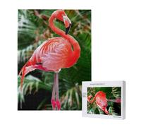 Wooden Intelligence Puzzle 38x52 CM, Cute Flamingo Printed Jigsaw Puzzles 500 Pieces(boxed) Education Game for Adults, Home Decoration Puzzle