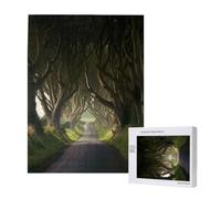Wooden Intelligence Puzzle 38x52 CM, Dark Hedges Northern Ireland Printed Jigsaw Puzzles 500 Pieces(boxed) Education Game for Adults, Home Decoration Puzzle