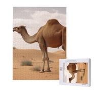 Wooden Intelligence Puzzle 38x52 CM, Desert Sand Camel Printed Jigsaw Puzzles 500 Pieces(boxed) Education Game for Adults, Home Decoration Puzzle