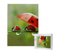 Wooden Intelligence Puzzle 38x52 CM, Funny Ladybug Printed Jigsaw Puzzles 500 Pieces(boxed) Education Game for Adults, Home Decoration Puzzle