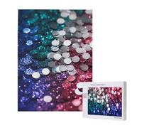 Wooden Intelligence Puzzle 38x52 CM, Glitter Sequin Spot Printed Jigsaw Puzzles 500 Pieces(boxed) Education Game for Adults, Home Decoration Puzzle