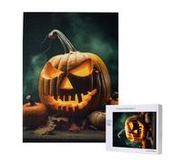 Wooden Intelligence Puzzle 38x52 CM, Halloween Pumpkin Printed Jigsaw Puzzles 500 Pieces(boxed) Education Game for Adults, Home Decoration Puzzle