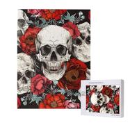 Wooden Intelligence Puzzle 38x52 CM, Halloween Skull Printed Jigsaw Puzzles 500 Pieces(boxed) Education Game for Adults, Home Decoration Puzzle