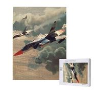 Wooden Intelligence Puzzle 38x52 CM, Jet fighter Printed Jigsaw Puzzles 500 Pieces(boxed) Education Game for Adults, Home Decoration Puzzle