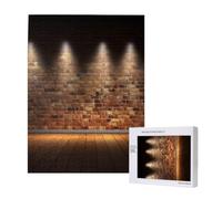 Wooden Intelligence Puzzle 38x52 CM, Lights hit the brick wall Printed Jigsaw Puzzles 500 Pieces(boxed) Education Game for Adults, Home Decoration Puzzle