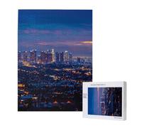 Wooden Intelligence Puzzle 38x52 CM, Los Angeles Skyline Printed Jigsaw Puzzles 500 Pieces(boxed) Education Game for Adults, Home Decoration Puzzle