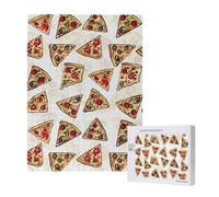 Wooden Intelligence Puzzle 38x52 CM, Pizza Pattern Printed Jigsaw Puzzles 500 Pieces(boxed) Education Game for Adults, Home Decoration Puzzle