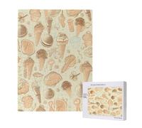 Wooden Intelligence Puzzle 38x52 CM, Retro ice cream Printed Jigsaw Puzzles 500 Pieces(boxed) Education Game for Adults, Home Decoration Puzzle