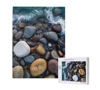 Wooden Intelligence Puzzle 38x52 CM, Sea Stones Printed Jigsaw Puzzles 500 Pieces(boxed) Education Game for Adults, Home Decoration Puzzle