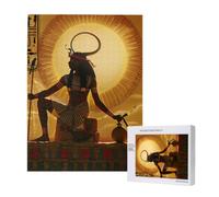 Wooden Intelligence Puzzle 38x52 CM, Sun Old Egyptian Timeless Grace Printed Jigsaw Puzzles 500 Pieces(boxed) Education Game for Adults, Home Decoration Puzzle