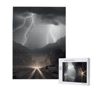 Wooden Intelligence Puzzle 38x52 CM, Thunder Landscape Printed Jigsaw Puzzles 500 Pieces(boxed) Education Game for Adults, Home Decoration Puzzle