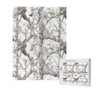 Wooden Intelligence Puzzle 38x52 CM, White Tree Printed Jigsaw Puzzles 500 Pieces(boxed) Education Game for Adults, Home Decoration Puzzle