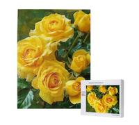 Wooden Intelligence Puzzle 38x52 CM, yellow roses Printed Jigsaw Puzzles 500 Pieces(boxed) Education Game for Adults, Home Decoration Puzzle