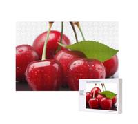 Wooden Intelligence Puzzle 40x28 CM, Fresh Cherry Printed Jigsaw Puzzles 300 Pieces(boxed) Education Game for Adults Home Decoration Puzzle