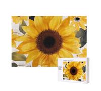 Wooden Intelligence Puzzle 40x28 CM, Fresh sunflower Printed Jigsaw Puzzles 300 Pieces(boxed) Education Game for Adults Home Decoration Puzzle