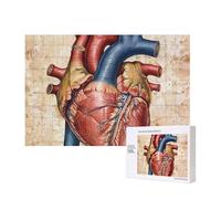 Wooden Intelligence Puzzle 40x28 CM, Human Anatomy Heart Chart Printed Jigsaw Puzzles 300 Pieces(boxed) Education Game for Adults Home Decoration Puzzle