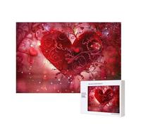 Wooden Intelligence Puzzle 40x28 CM, Romantic Heart Printed Jigsaw Puzzles 300 Pieces(boxed) Education Game for Adults Home Decoration Puzzle