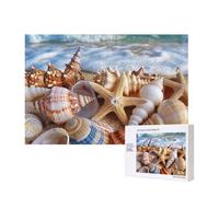 Wooden Intelligence Puzzle 40x28 CM, Shells on the beach Printed Jigsaw Puzzles 300 Pieces(boxed) Education Game for Adults Home Decoration Puzzle