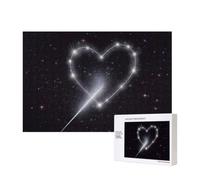 Wooden Intelligence Puzzle 40x28 CM, Shooting Star Heart Printed Jigsaw Puzzles 300 Pieces(boxed) Education Game for Adults Home Decoration Puzzle