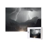 Wooden Intelligence Puzzle 40x28 CM, Thunder Landscape Printed Jigsaw Puzzles 300 Pieces(boxed) Education Game for Adults Home Decoration Puzzle