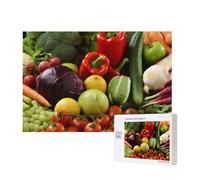 Wooden Intelligence Puzzle 40x28 CM, variety fresh vegetables fruits Printed Jigsaw Puzzles 300 Pieces(boxed) Education Game for Adults Home Decoration Puzzle