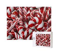 Wooden Intelligence Puzzle 52x38 CM, Candy Canes Printed Jigsaw Puzzles 500 Pieces(boxed) Education Game for Adults, Home Decoration Puzzle