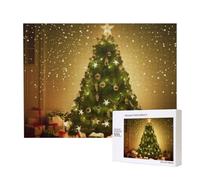 Wooden Intelligence Puzzle 52x38 CM, Christmas Tree Printed Jigsaw Puzzles 500 Pieces(boxed) Education Game for Adults, Home Decoration Puzzle