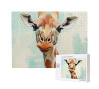 Wooden Intelligence Puzzle 52x38 CM, clever giraffe Printed Jigsaw Puzzles 500 Pieces(boxed) Education Game for Adults, Home Decoration Puzzle