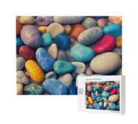 Wooden Intelligence Puzzle 52x38 CM, Colored stones Printed Jigsaw Puzzles 500 Pieces(boxed) Education Game for Adults, Home Decoration Puzzle